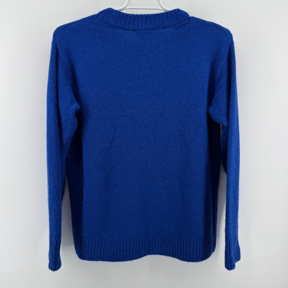 AYR The Kickback Crewneck Sweater Womens Large Blue Alpaca Merino Wool Blend - Picture 2 of 10
